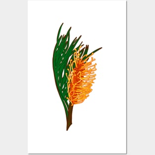 Bright Australian Native Flower - Beautiful Banksia Illustration Posters and Art